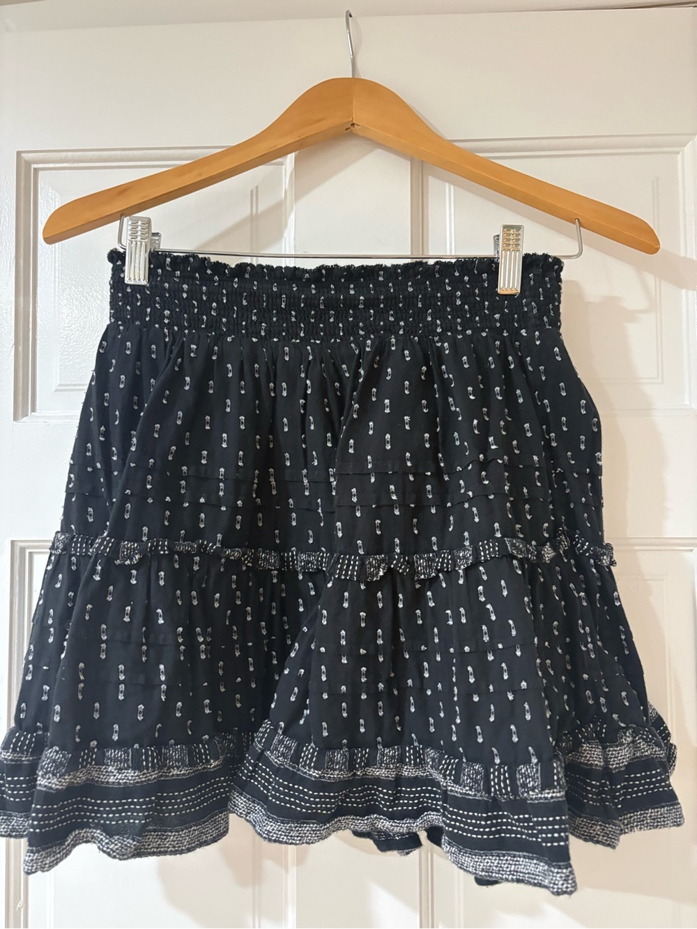 Vineyard Vines Black Mini Skirt with White Dot Motif